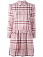 Burberry 'house Check' Dress, Women's, Size: 4, Pink/purple, Cotton