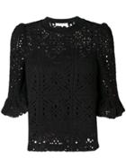 See By Chloé Crochet Effect Blouse - Black