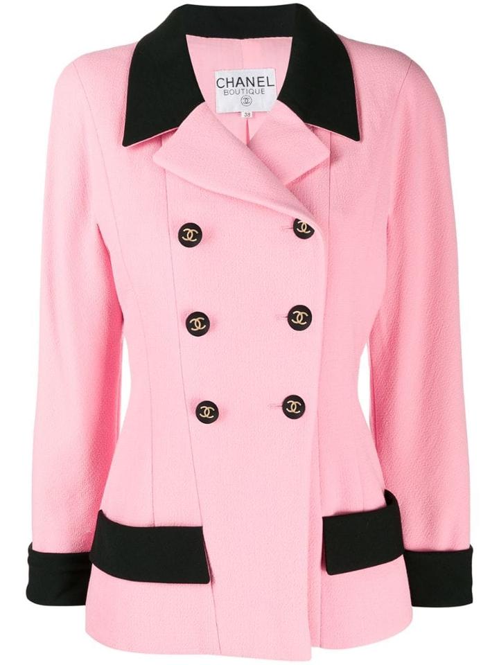Chanel Pre-owned 1980's Contrast Trim Jacket - Pink