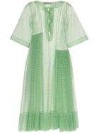 Molly Goddard Blessing Gingham Print Ruffle Dress - Green