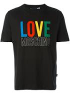Love Moschino Logo Print T-shirt, Men's, Size: Xl, Black, Cotton