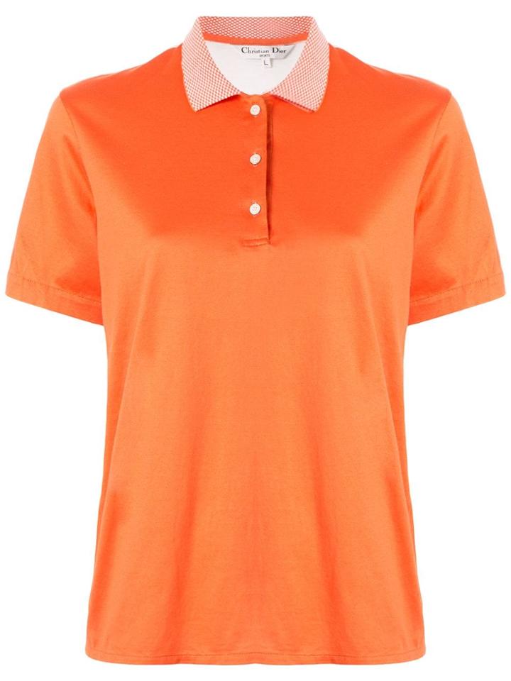 Christian Dior Pre-owned Embroidered Logo Polo Shirt - Orange