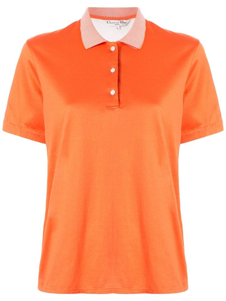 Christian Dior Pre-owned Embroidered Logo Polo Shirt - Orange