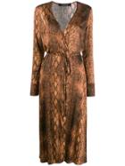 Andamane Beverly Snakeskin Print Dress - Brown