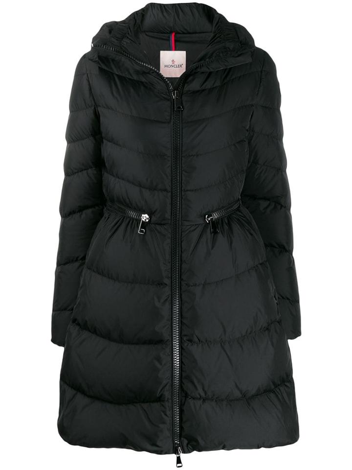 Moncler Zipped Waisted Puffer Jacket - Black
