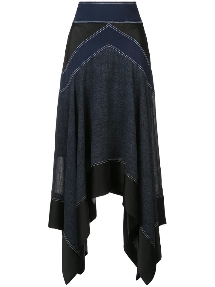Dvf Diane Von Furstenberg Asymmetric Full Skirt - Blue