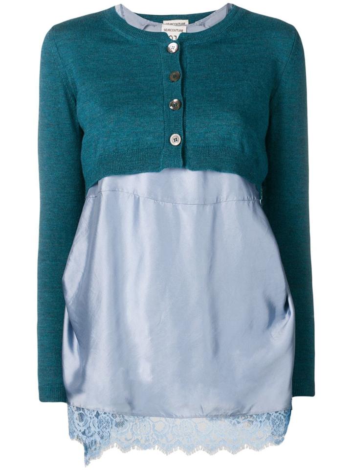 Semicouture Freddy Layered Cardigan - Green