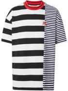 Burberry Contrast Stripe Cotton T-shirt - Blue