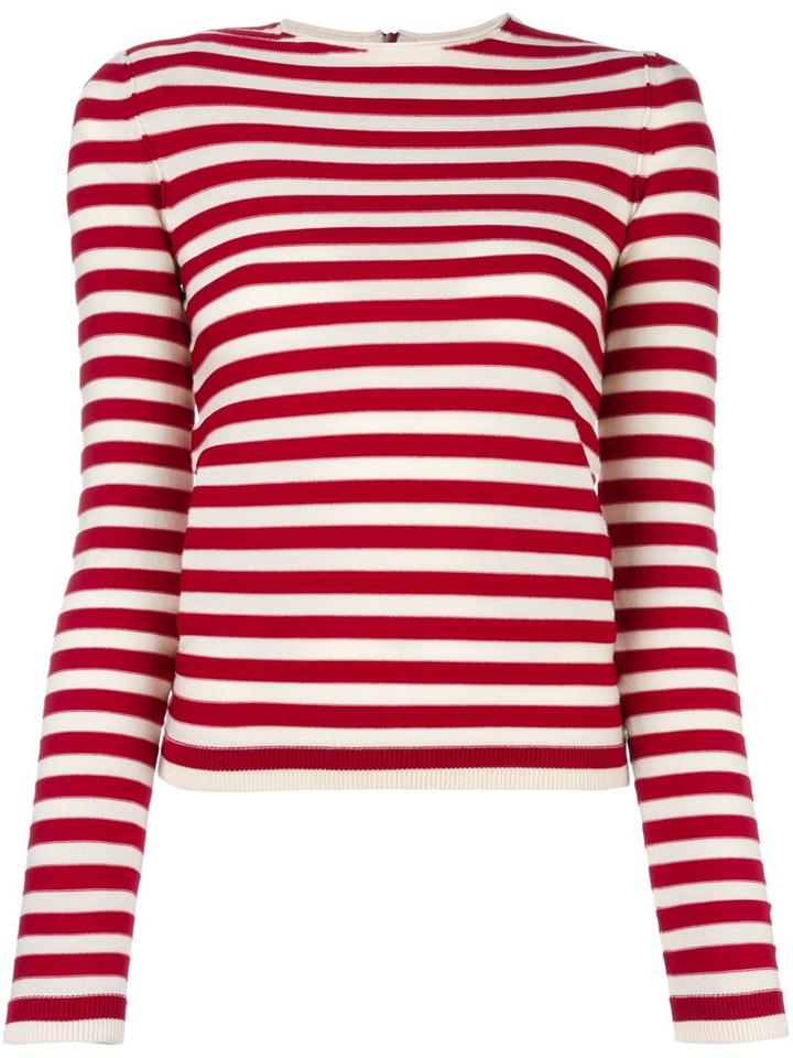 Sonia Rykiel Striped Jumper, Women's, Size: Medium, White, Polyester/cashmere/wool