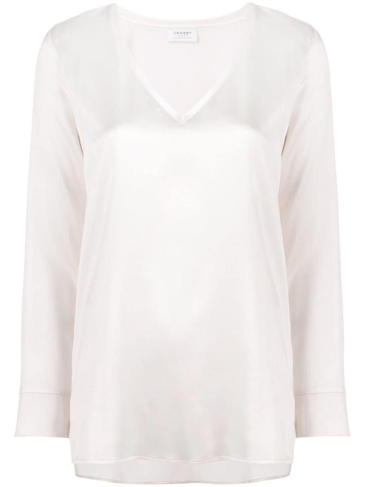 Snobby Sheep V-neck Blouse - Neutrals