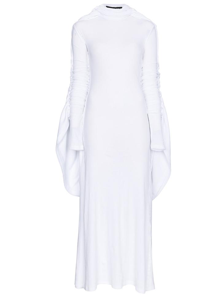 Y / Project High Neck Drape Back Dress - White