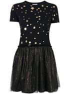 Red Valentino - Star Printed T-shirt Tutu Dress - Women - Cotton/polyamide/polyester - S, Black, Cotton/polyamide/polyester