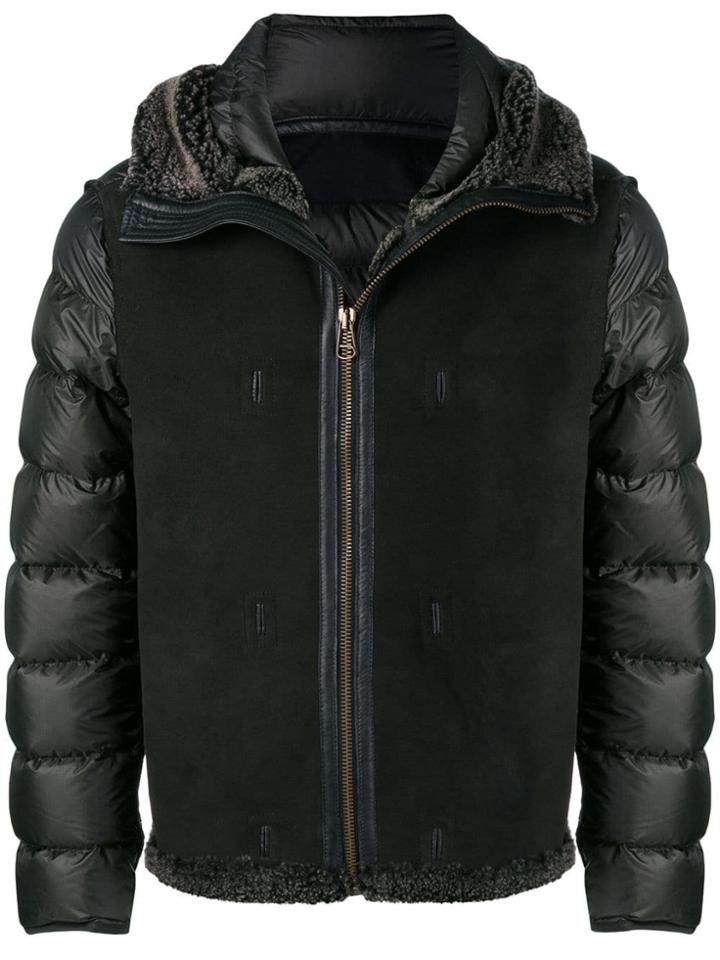 Ten C Panelled Puffer Jacket - Black