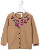 Rykiel Enfant Floral Embroidered Cardigan, Toddler Girl's, Size: 2 Yrs, Brown