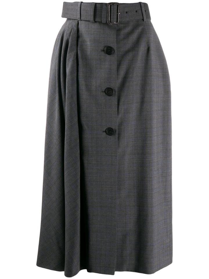 Prada Asymmetric Button-up Flared Shirt - Grey