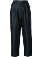Isa Arfen Cropped Tapered Trousers - Black