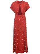 Proenza Schouler Metal Embroidered Long Dress - Burgundy