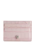 Alexander Mcqueen Crocodile Embossed Card Holder - Pink