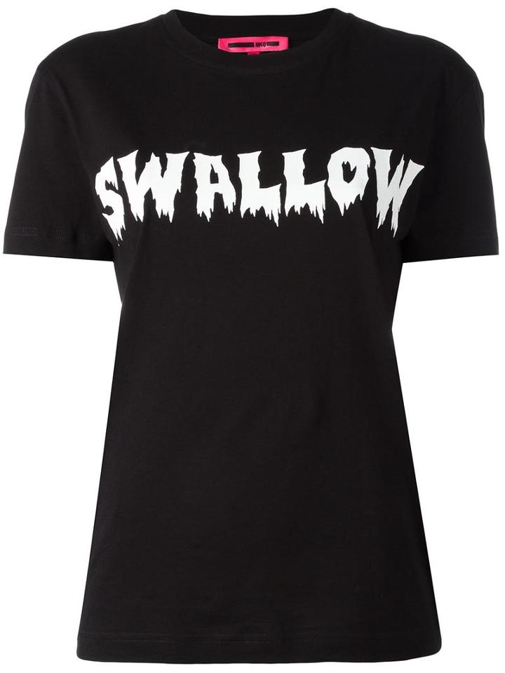 Mcq Alexander Mcqueen Swallow Print T-shirt, Women's, Size: Xs, Black, Cotton