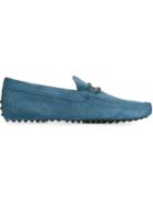Tod S Braided Detail Loafers, Men's, Size: 7, Blue, Leather/rubber