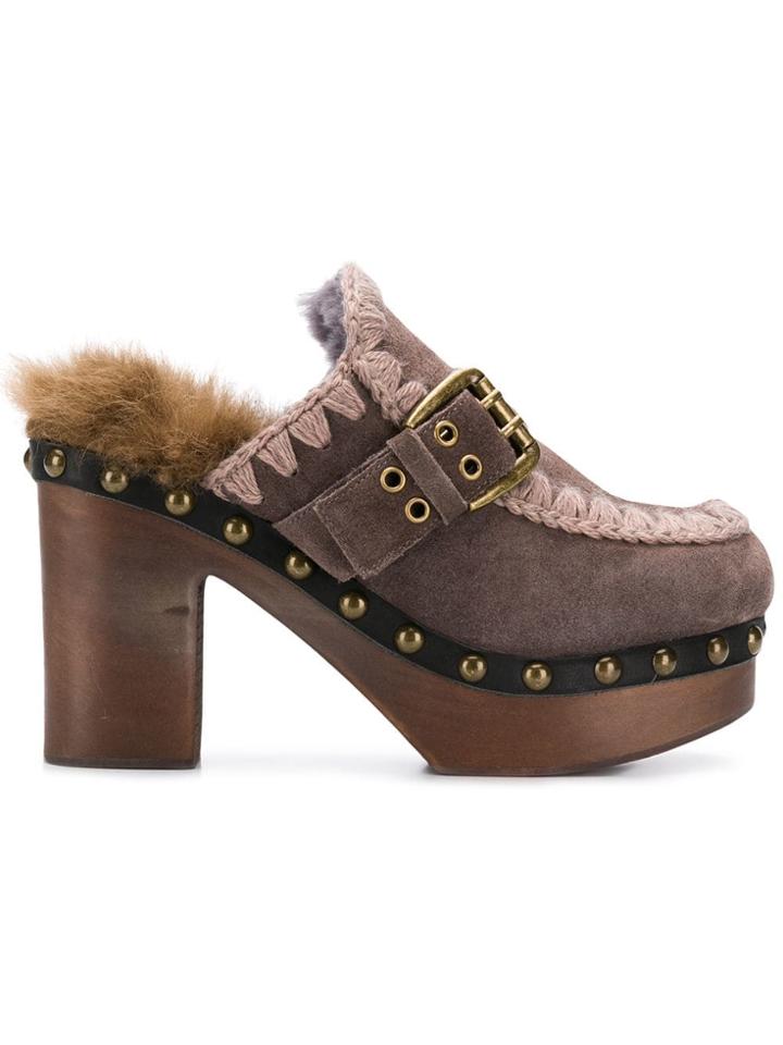 Mou Cha Cha Mules - Grey
