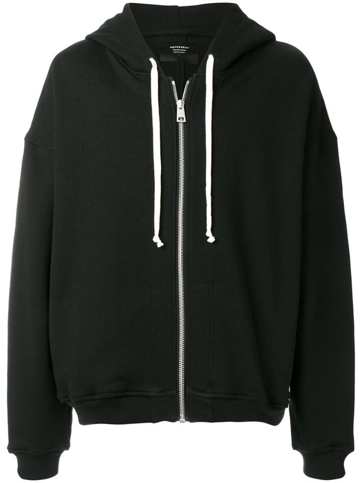 Represent Zipped Hoodie - Black