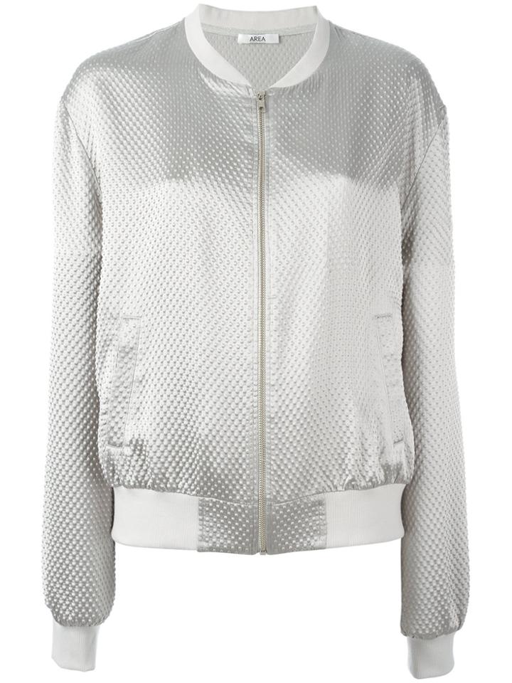 Area Zipped Bomber Jacket - Grey