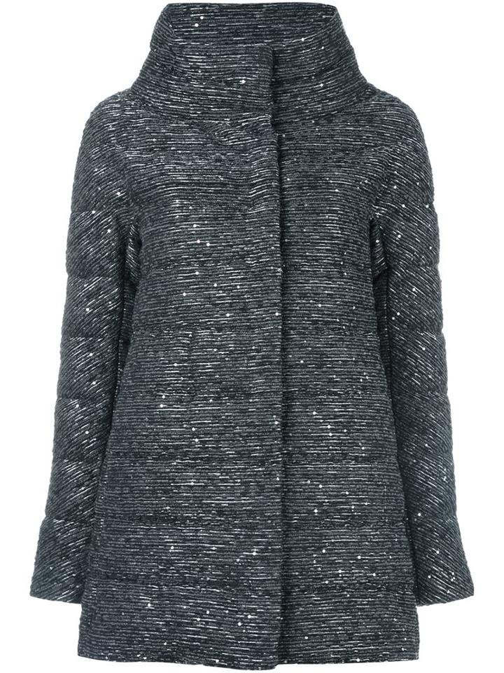 Herno Sequin Embellished Padded Jacket, Women's, Size: 42, Grey, Feather Down/acrylic/polyamide/other Fibers