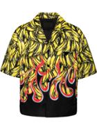 Prada Banana And Flame Print Shirt - Yellow & Orange