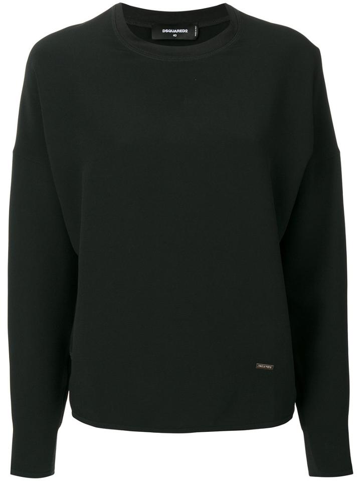 Dsquared2 - Round Neck Blouse - Women - Silk/spandex/elastane/acetate/viscose - 40, Black, Silk/spandex/elastane/acetate/viscose