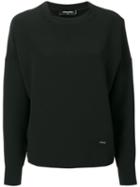 Dsquared2 - Round Neck Blouse - Women - Silk/spandex/elastane/acetate/viscose - 40, Black, Silk/spandex/elastane/acetate/viscose
