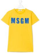 Logo Print T-shirt - Kids - Cotton - 14 Yrs, Yellow/orange, Msgm Kids