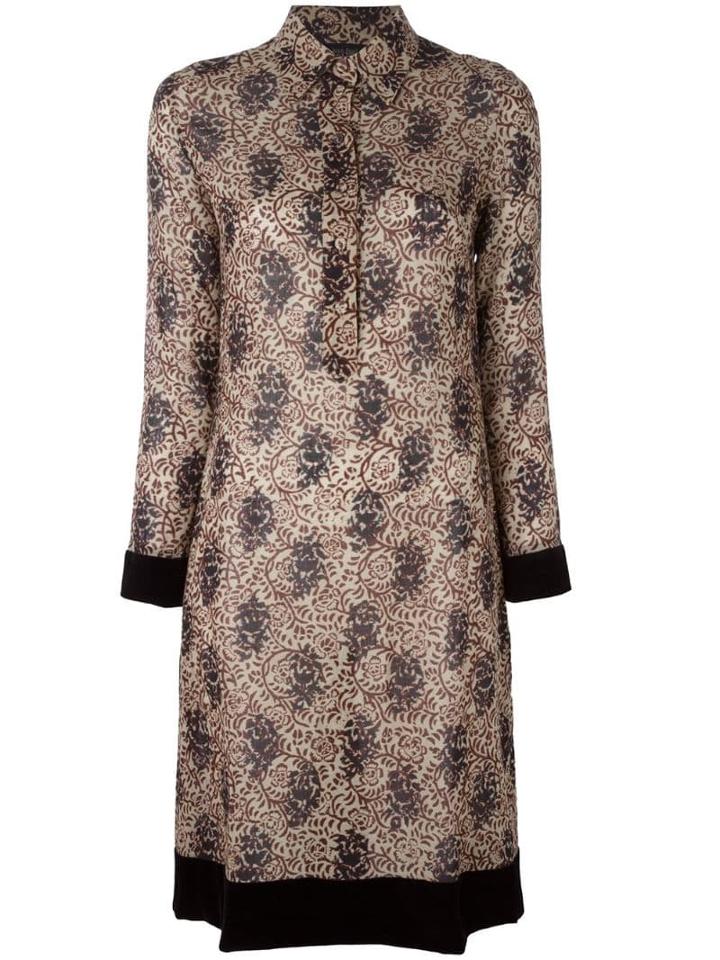 Jean Paul Gaultier Pre-owned Floral Velvet Trim Dress - Neutrals