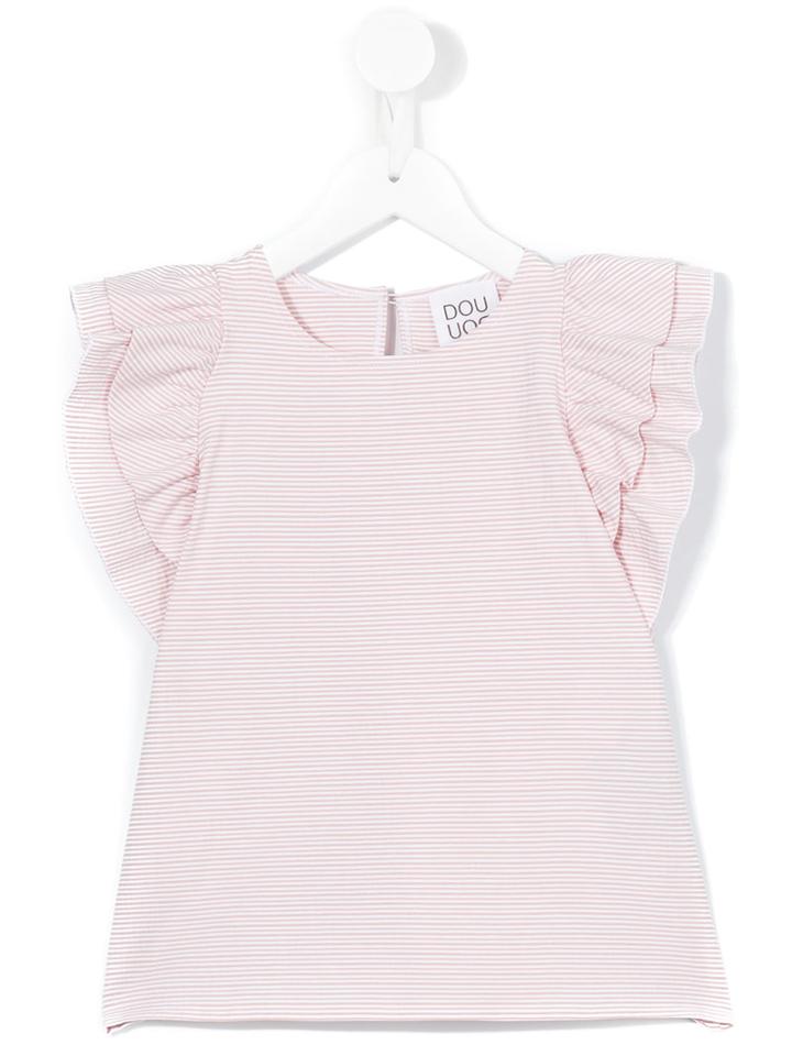 Douuod Kids - Flared Sleeve Dress - Kids - Cotton/spandex/elastane/viscose/polyimide - 10 Yrs, Pink/purple