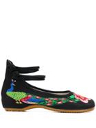 Local Embroidered Ballerina Shoes - Black