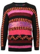 The Elder Statesman Front Pattern Loose Sweater - Black