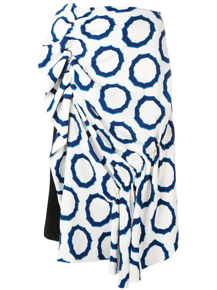 J.w.anderson - Circle Print Skirt - Women - Silk/polyester/spandex/elastane/viscose - 8, White, Silk/polyester/spandex/elastane/viscose