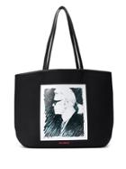 Karl Lagerfeld Profile Print Karl Tote Bag - Black
