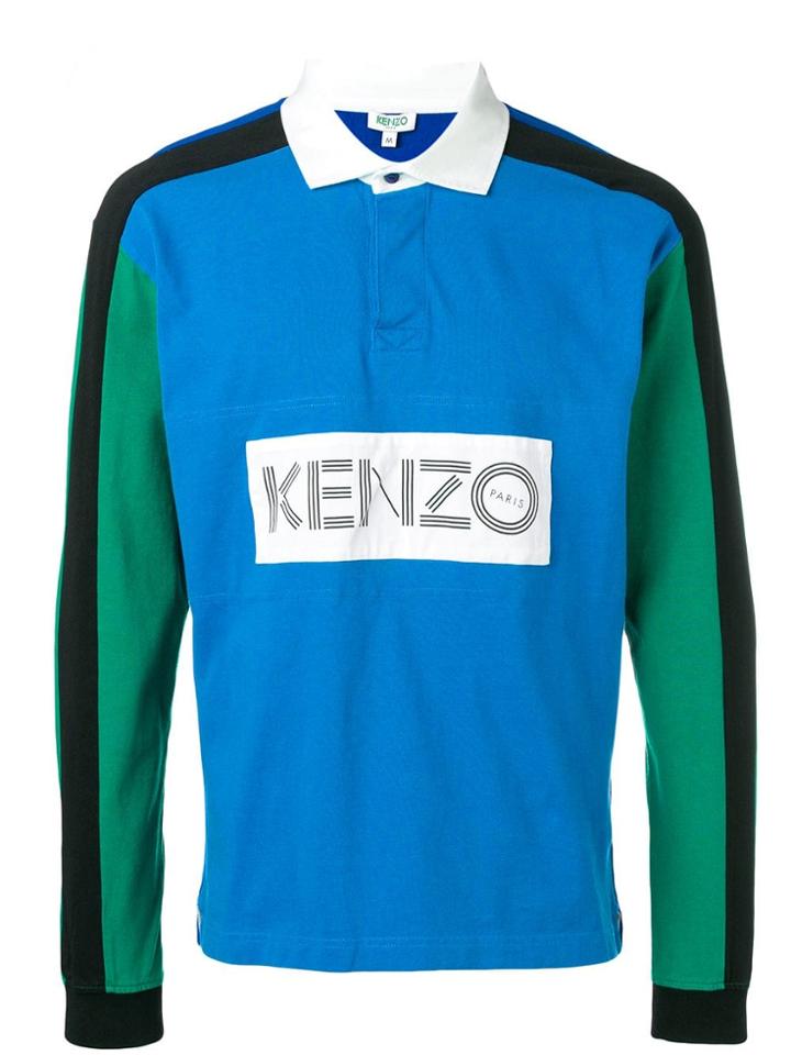 Kenzo Colourblock Polo Shirt - Blue
