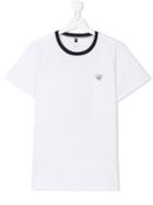 Armani Junior Teen Contrast-collar T-shirt - White