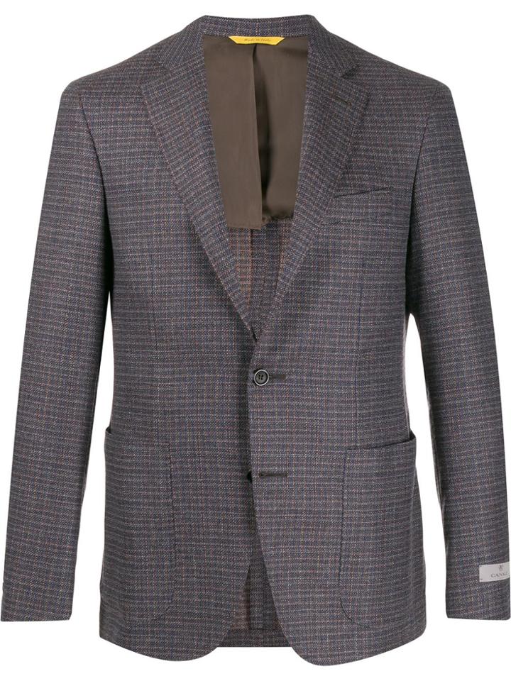 Canali Americana Checked Blazer - Brown