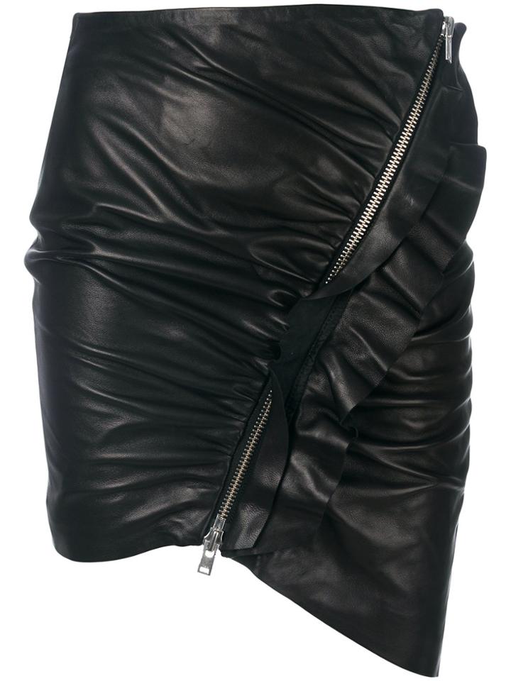 Iro Fitted Ruffled Mini Skirt - Black