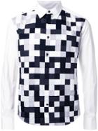 Anrealage 'noise' Patchwork Shirt, Men's, Size: 46, White, Cotton