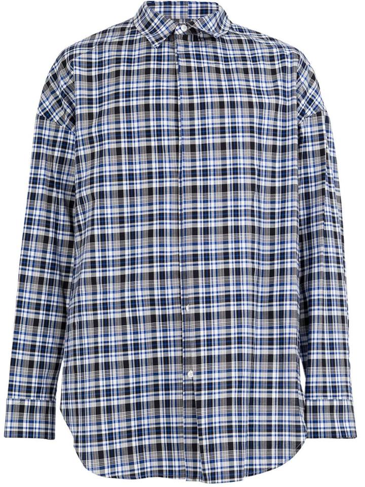 Juun.j Check Print Shirt - Blue