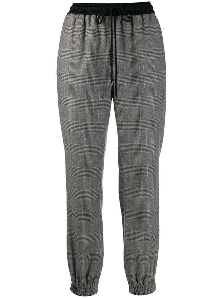 Twin-set Plaid Drawstring Trousers - Grey