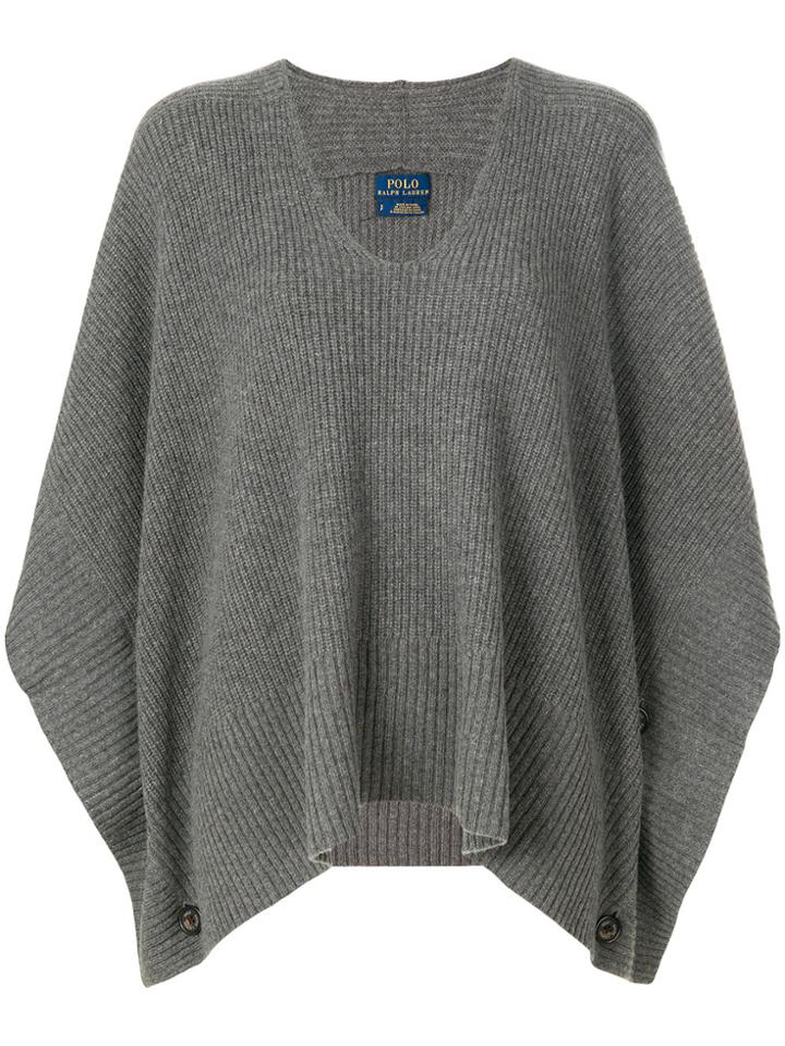 Polo Ralph Lauren V-neck Cape Jumper - Grey