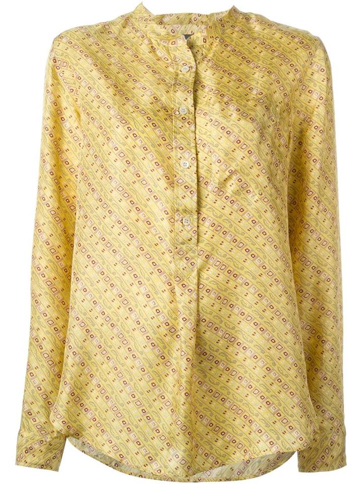 Isabel Marant - 'tundra' Blouse - Women - Silk - 36, Yellow/orange, Silk