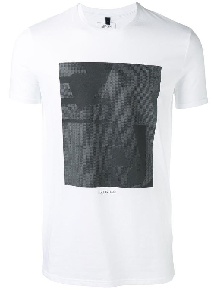 Square Logo T-shirt - Men - Cotton/spandex/elastane - Xl, White, Cotton/spandex/elastane, Armani Jeans