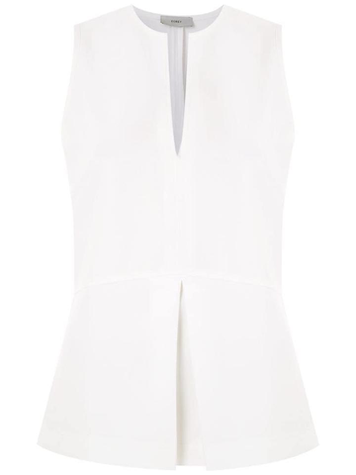 Egrey Sleeveless Top With Pleated Detail - White