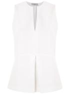 Egrey Sleeveless Top With Pleated Detail - White